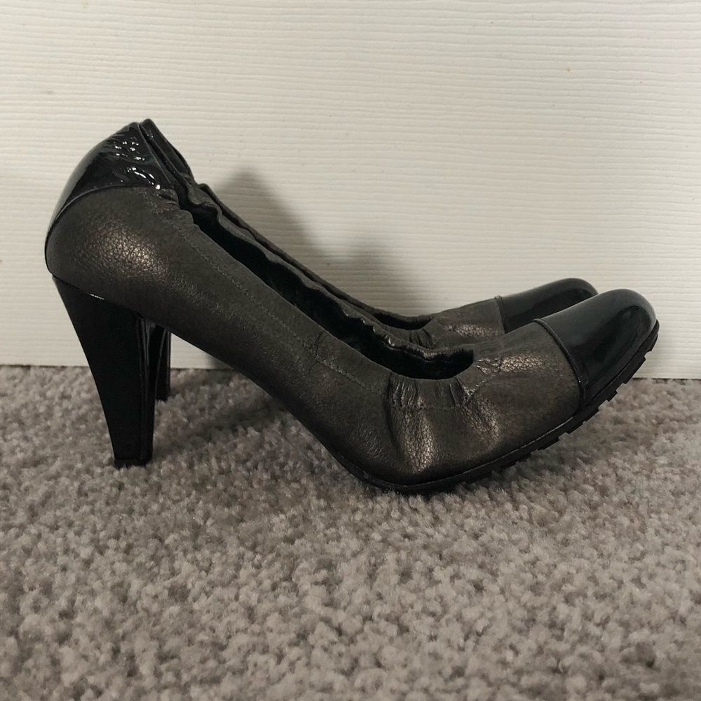 Stuart Weitzman Black and Gray Heels
